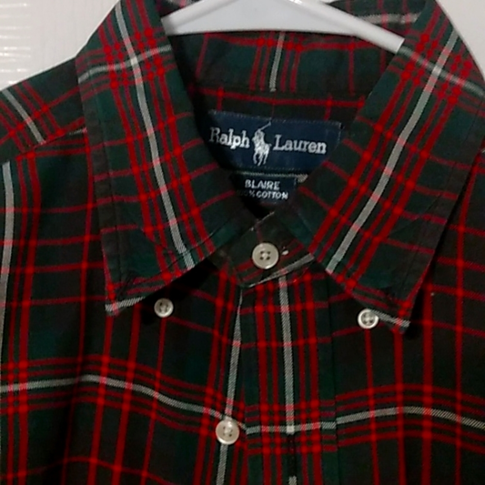 Polo Ralph Lauren Mens Vintage Blare Plaid Button Down Shirt Sz Large - Picture 3 of 3